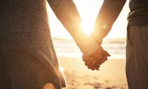 couple holding hands