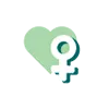 icon with a green heart and white feminine symbol