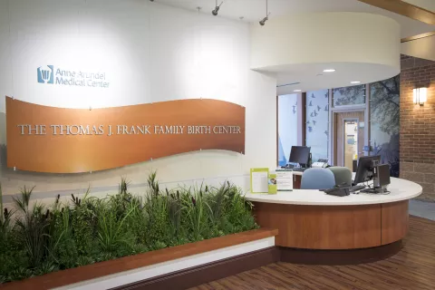 Thomas J. Frank Family Birth Center Reception Area in the Clatanoff Pavilion