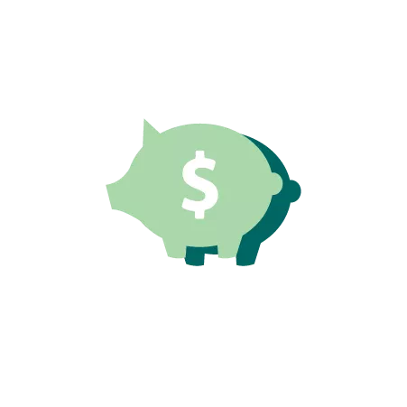 Light green icon - medical cost - piggy bank