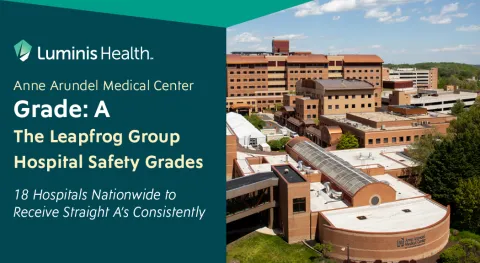 Luminis Health Anne Arundel Medical Center Earns 14th Consecutive ‘A’ Grade for Patient Safety