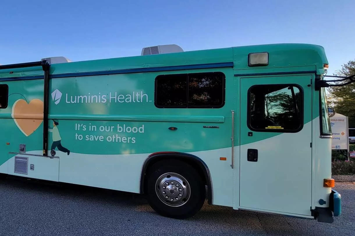 Blood donation bus for Luminis Health
