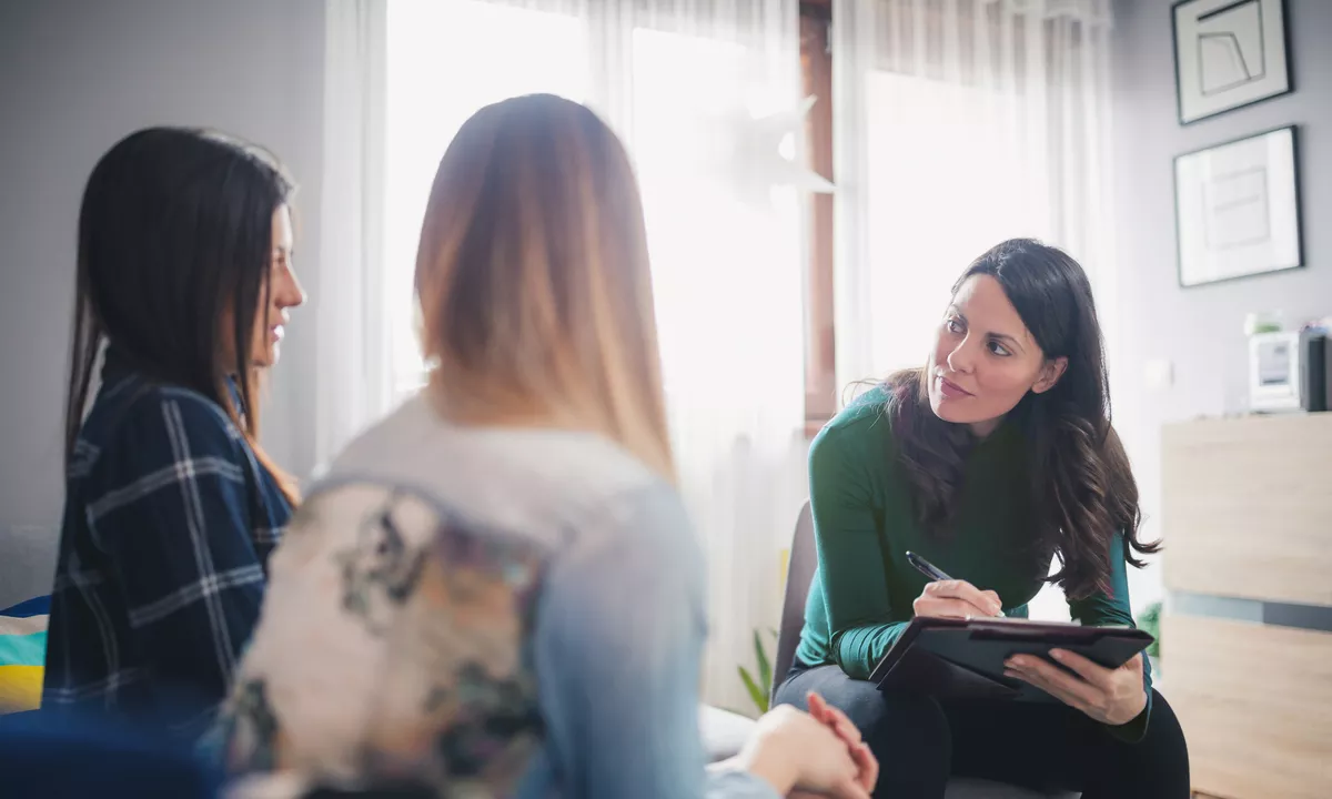 Women in consultation with provider