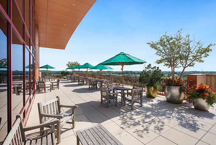 Outdoor observation deck at Doordan Institute & Event Space