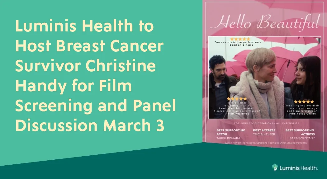 Luminis Health to Host Breast Cancer Survivor Christine Handy for Film Screening and Panel Discussion March 3